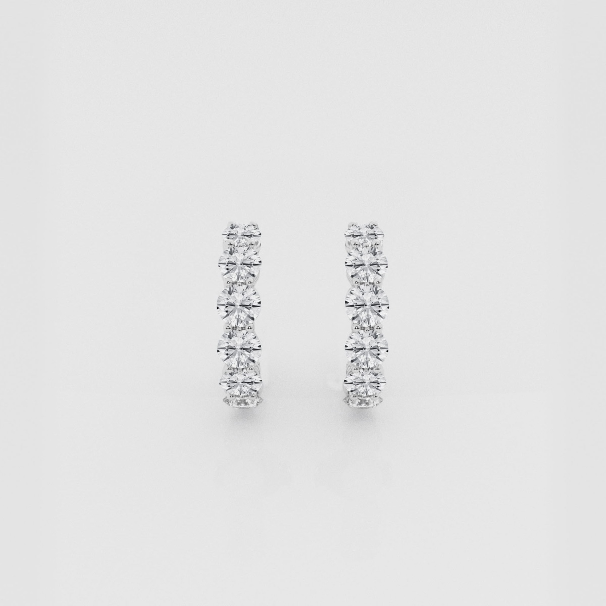 Natural Diamond | 2 ctw Round Post Hoop Earrings