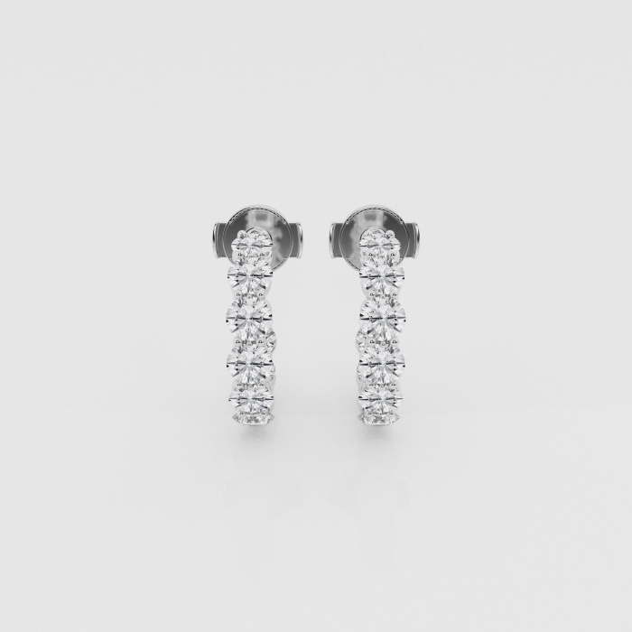 Natural Diamond | 2 ctw Round Post Hoop Earrings