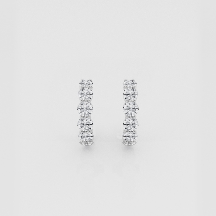 Natural Diamond | 2 ctw Round Post Hoop Earrings