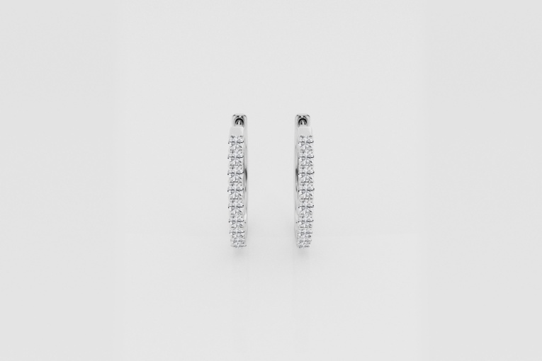 Natural Diamond | 1/2 ctw Round Shared Prong Hoop Earrings