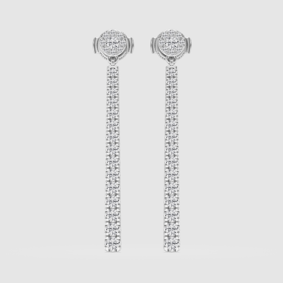 Natural Diamond | 1 ctw Round Graduated Drop Earrings