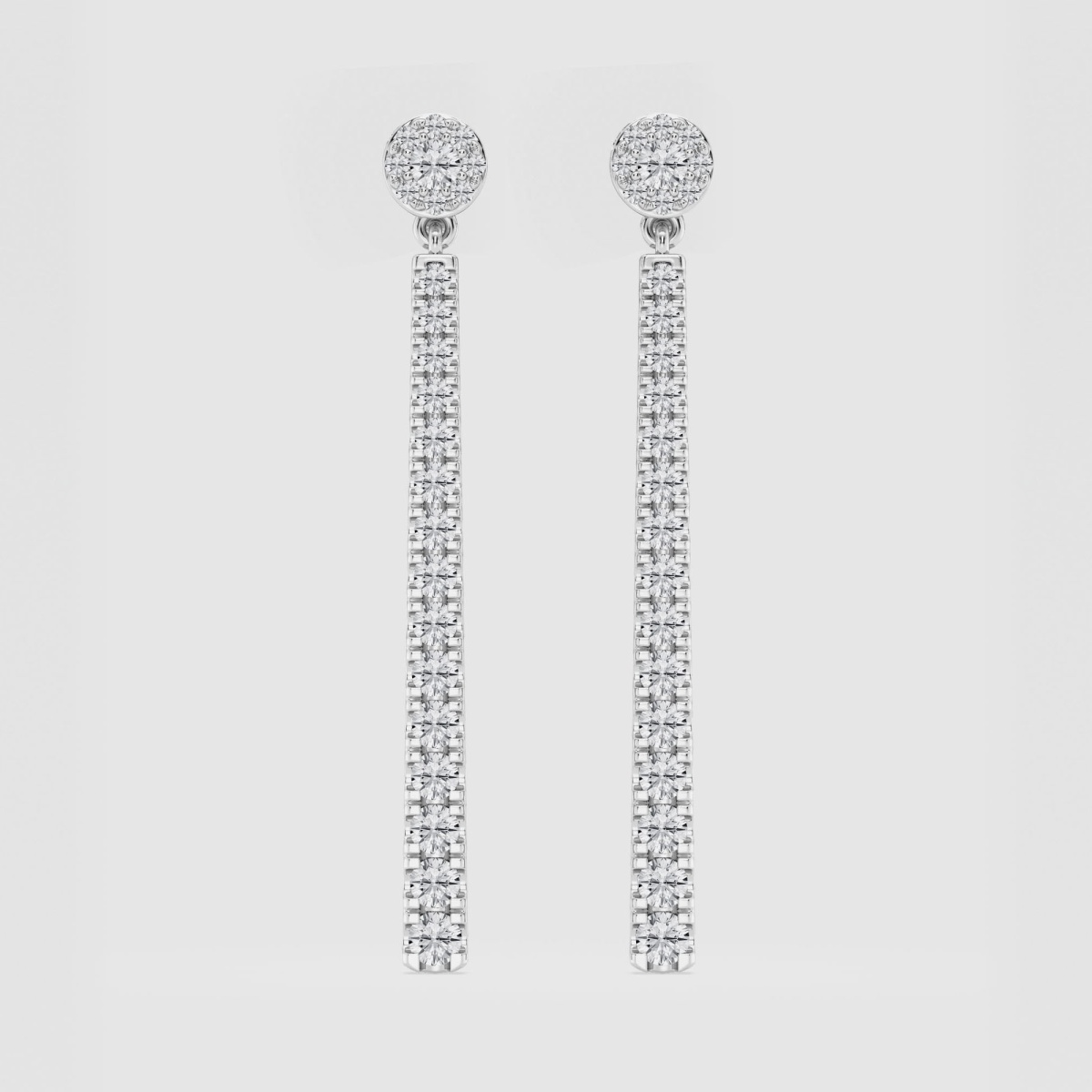 Natural Diamond | 1 ctw Round Graduated Drop Earrings