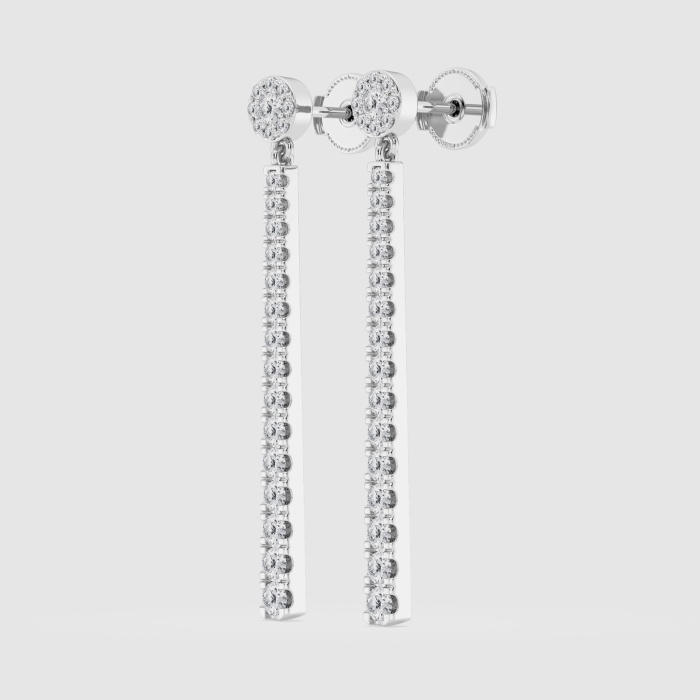 Natural Diamond | 1 ctw Round Graduated Drop Earrings