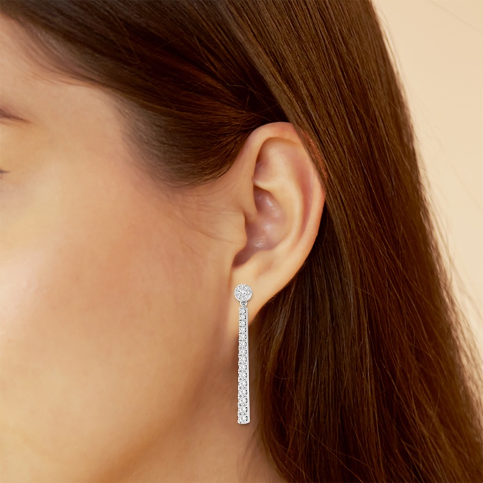 Natural Diamond | 1 ctw Round Graduated Drop Earrings