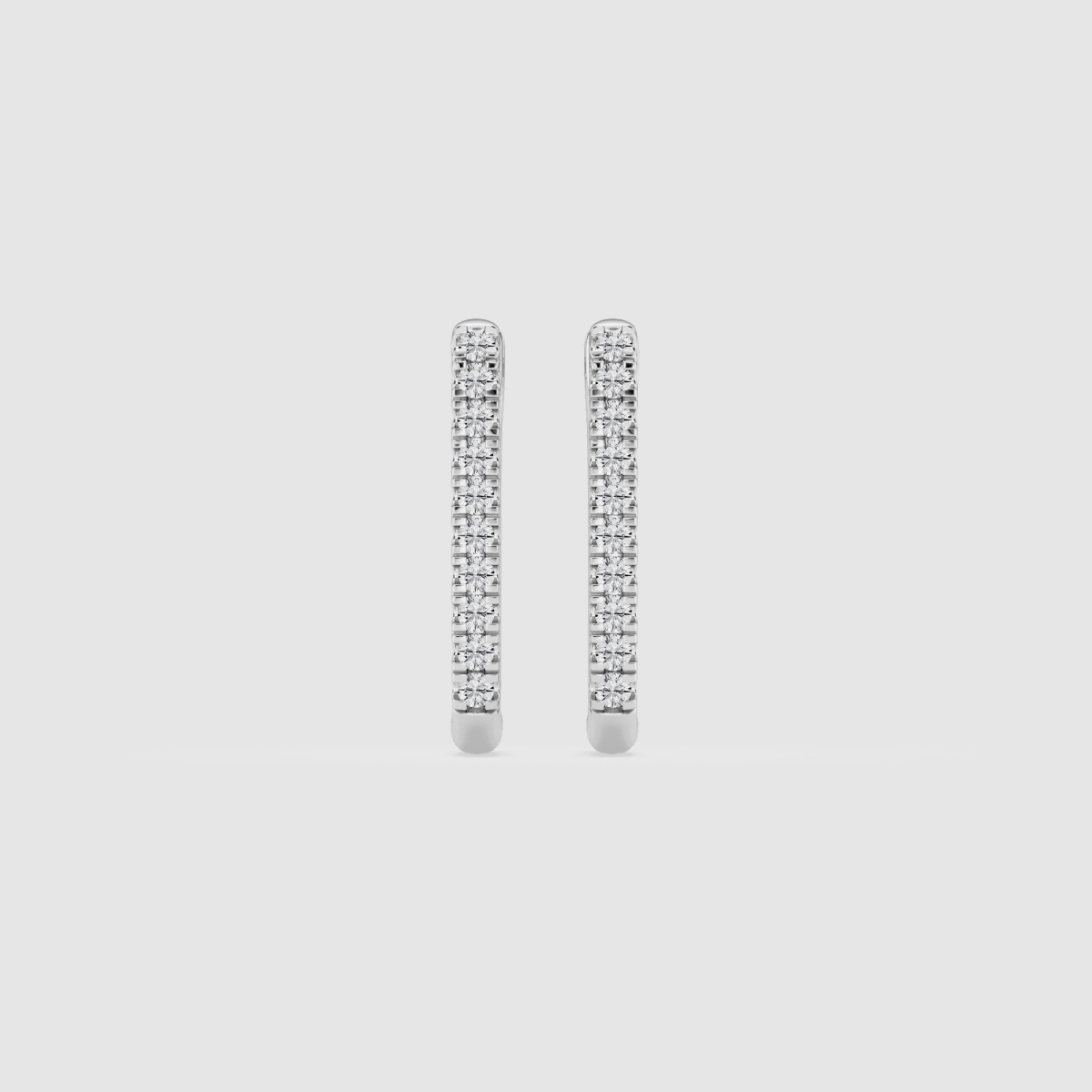 Natural Diamond | 1/5 ctw Round Paper Clip Hoop Earrings