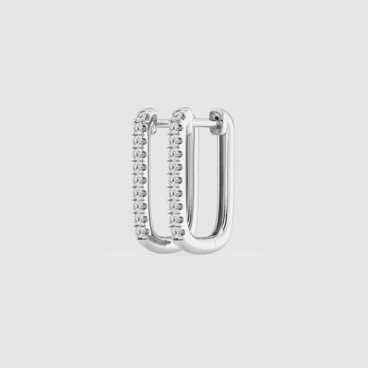 Natural Diamond | 1/5 ctw Round Paper Clip Hoop Earrings