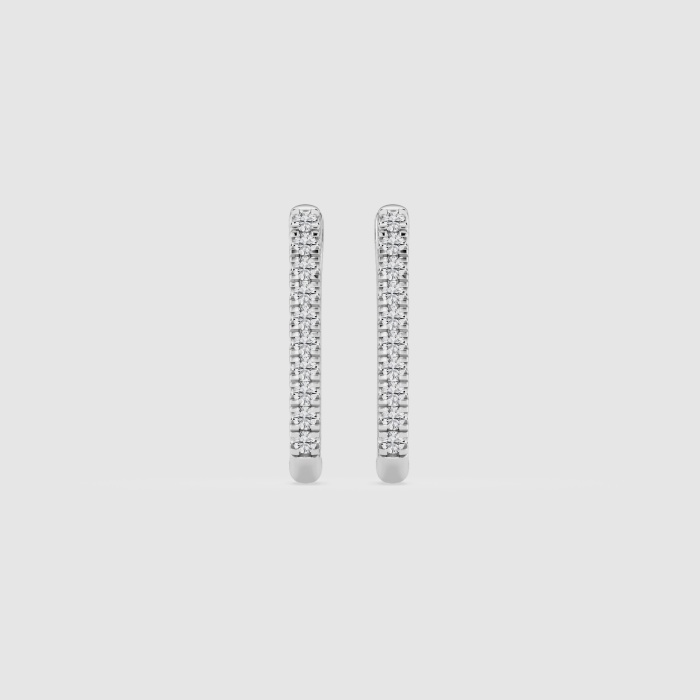 Natural Diamond | 1/5 ctw Round Paper Clip Hoop Earrings