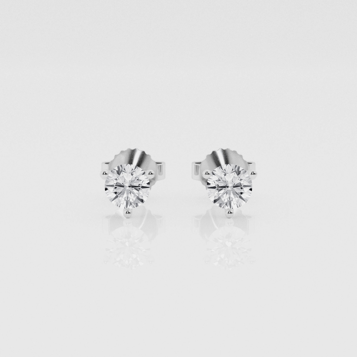 Natural Diamond | 1/2 ctw Round 3-Prong Martini Stud Earrings