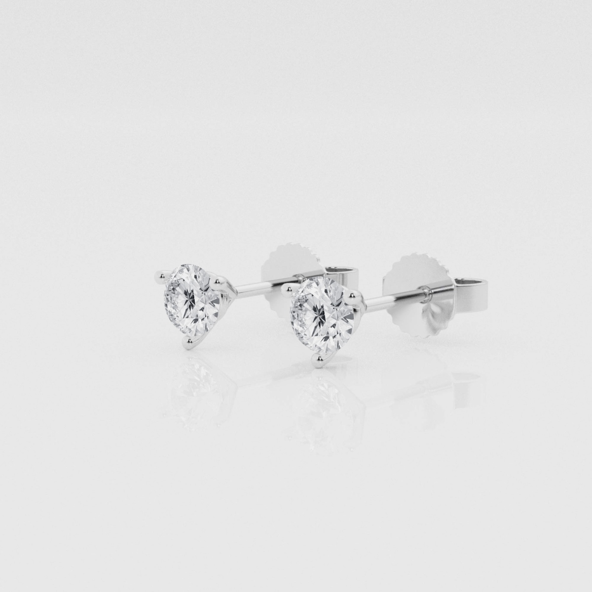 Natural Diamond | 1/2 ctw Round 3-Prong Martini Stud Earrings