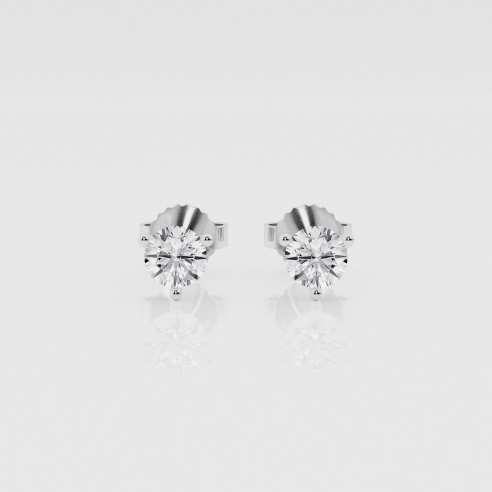 Natural Diamond | 1/2 ctw Round 3-Prong Martini Stud Earrings