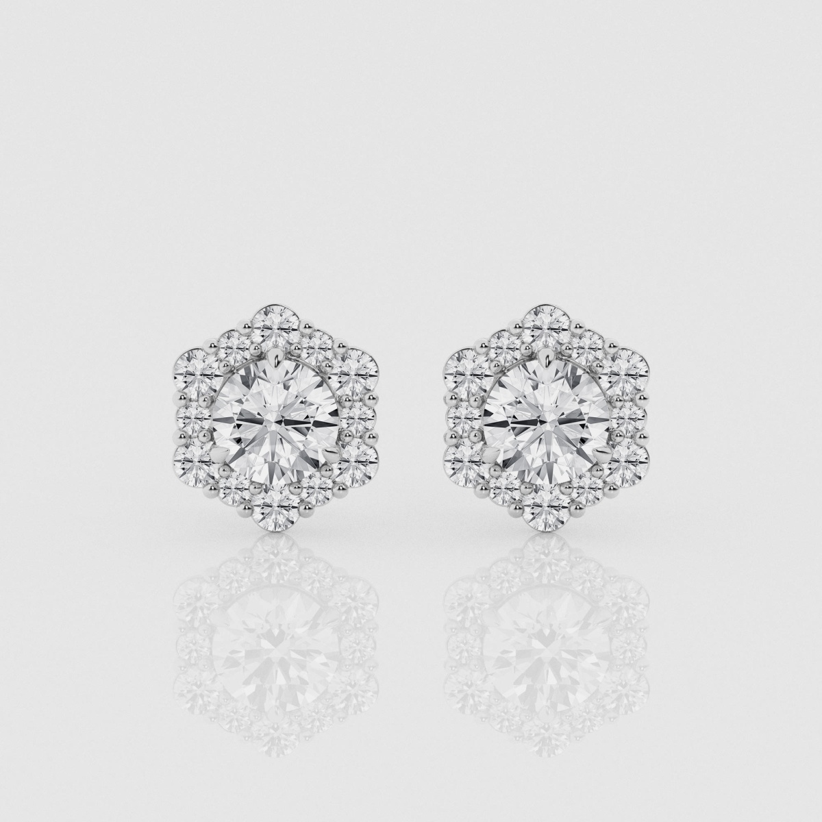 2 ctw Round Natural Diamond Fancy Halo Fashion Earrings