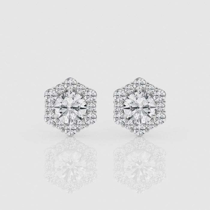 2 ctw Round Natural Diamond Fancy Halo Fashion Earrings