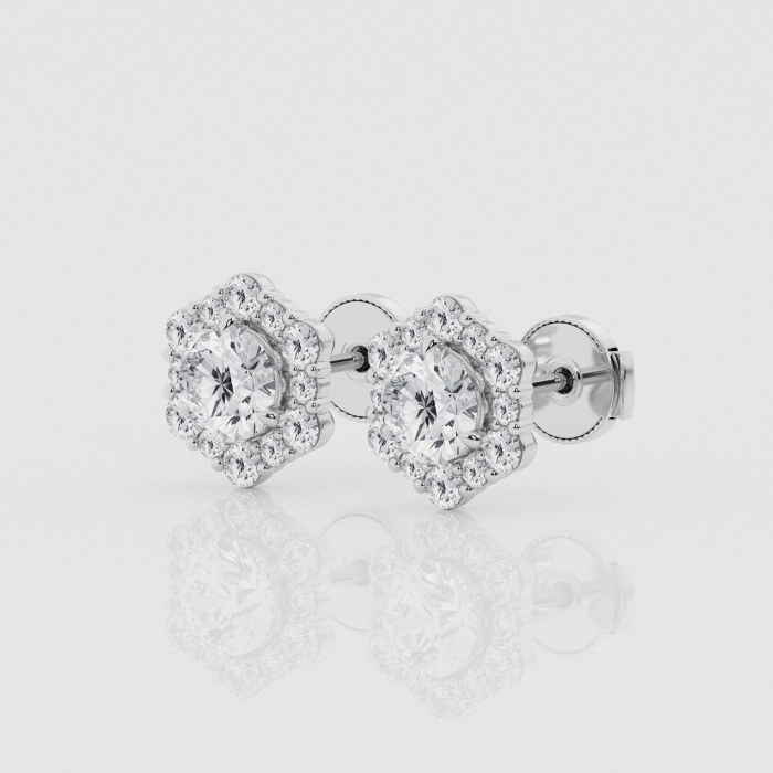 2 ctw Round Natural Diamond Fancy Halo Fashion Earrings