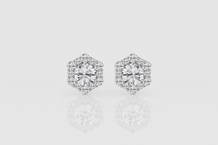 2 ctw Round Natural Diamond Fancy Halo Fashion Earrings