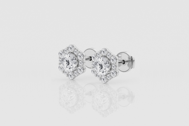 2 ctw Round Natural Diamond Fancy Halo Fashion Earrings