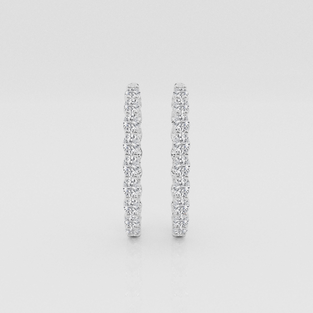 Natural Diamond | 5 ctw Oval Inside-Out Hoop Earrings