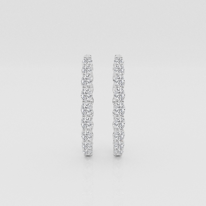 Natural Diamond | 5 ctw Oval Inside-Out Hoop Earrings