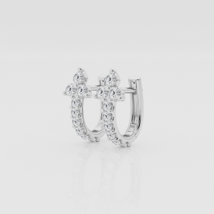 Natural Diamond | 1/2 ctw Round Huggie Hoop Earrings