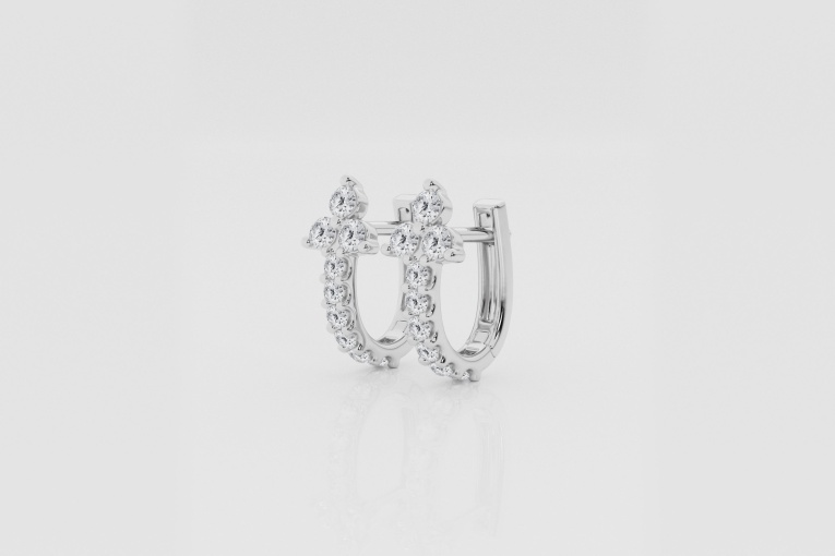 Natural Diamond | 1/2 ctw Round Huggie Hoop Earrings