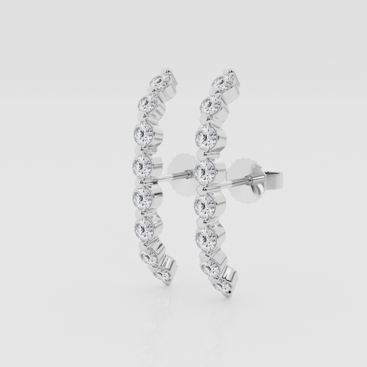 Natural Diamond | 2/3 ctw Round Suspender Fashion Earrings