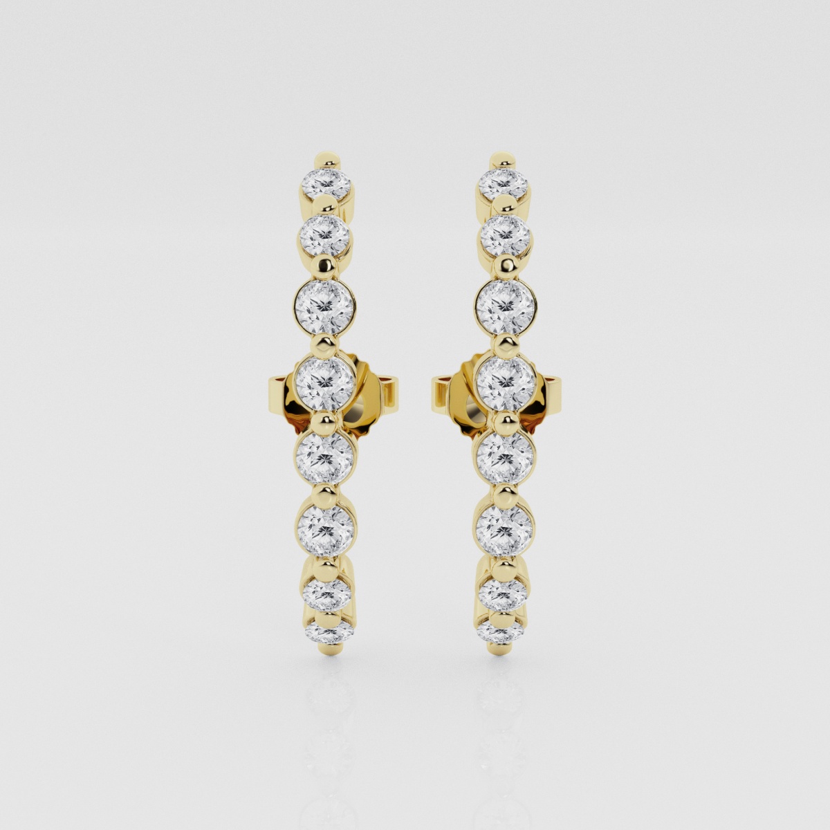 Natural Diamond | 2/3 ctw Round Suspender Fashion Earrings