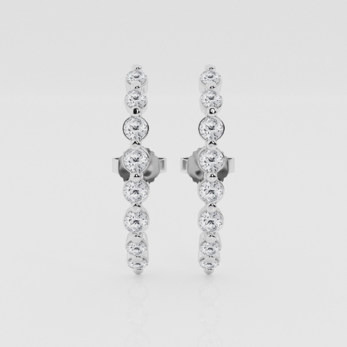 Natural Diamond | 2/3 ctw Round Suspender Fashion Earrings