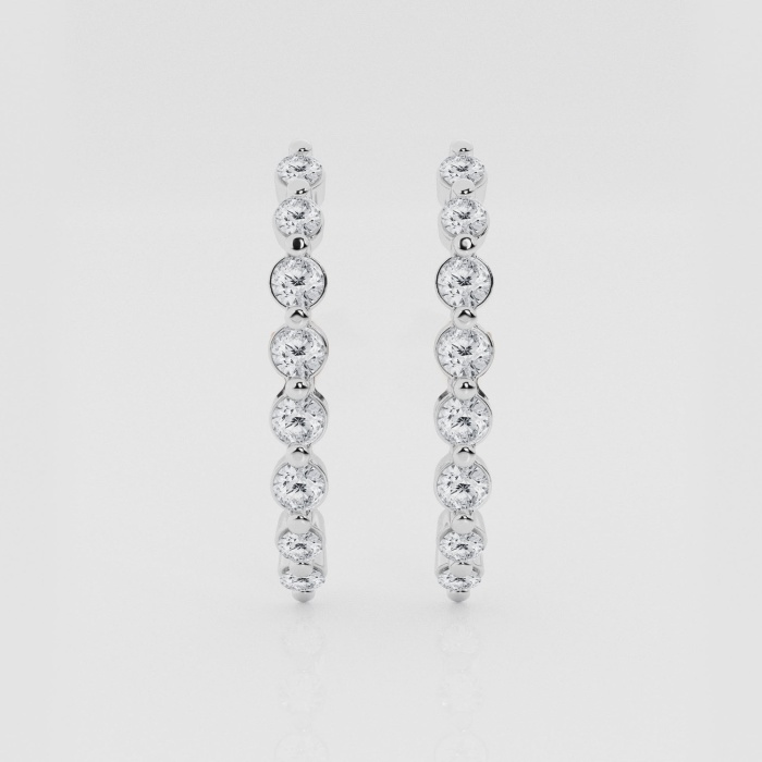 Natural Diamond | 2/3 ctw Round Suspender Fashion Earrings