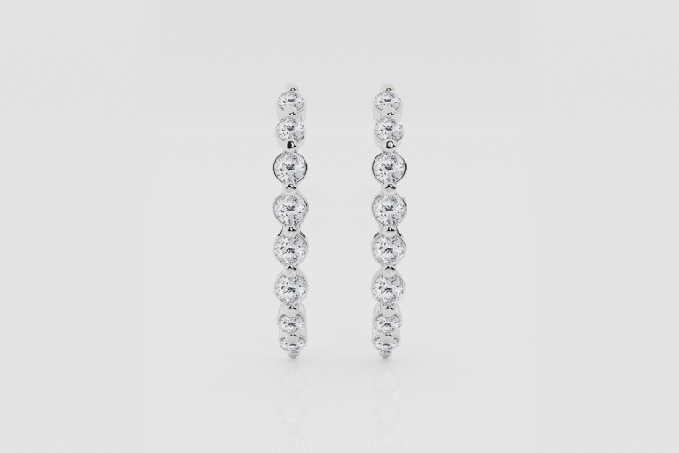 Natural Diamond | 2/3 ctw Round Suspender Fashion Earrings