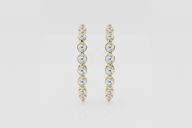 Natural Diamond | 2/3 ctw Round Suspender Fashion Earrings