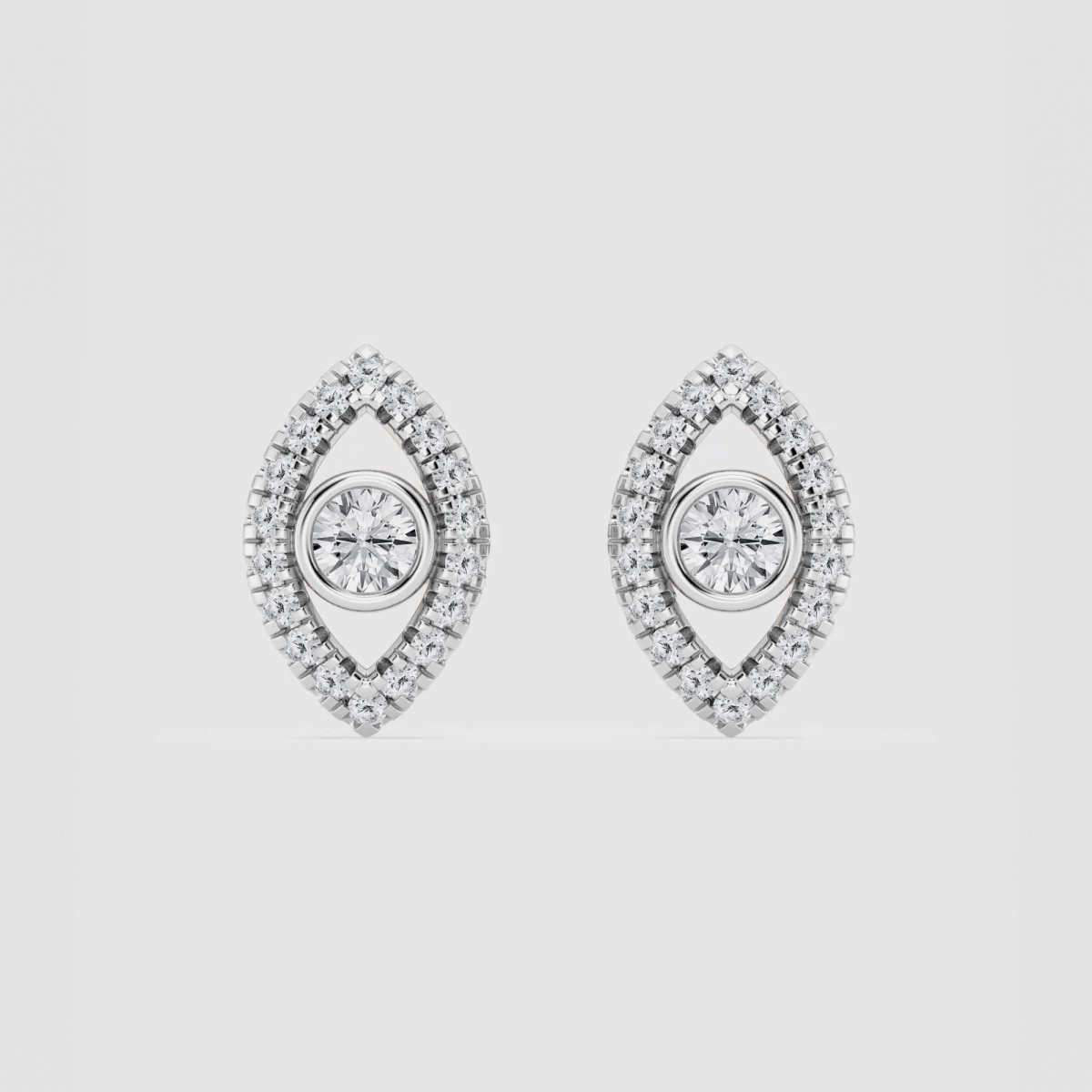 Natural Diamond | 5/8 ctw Round Evil Eye Fashion Earrings