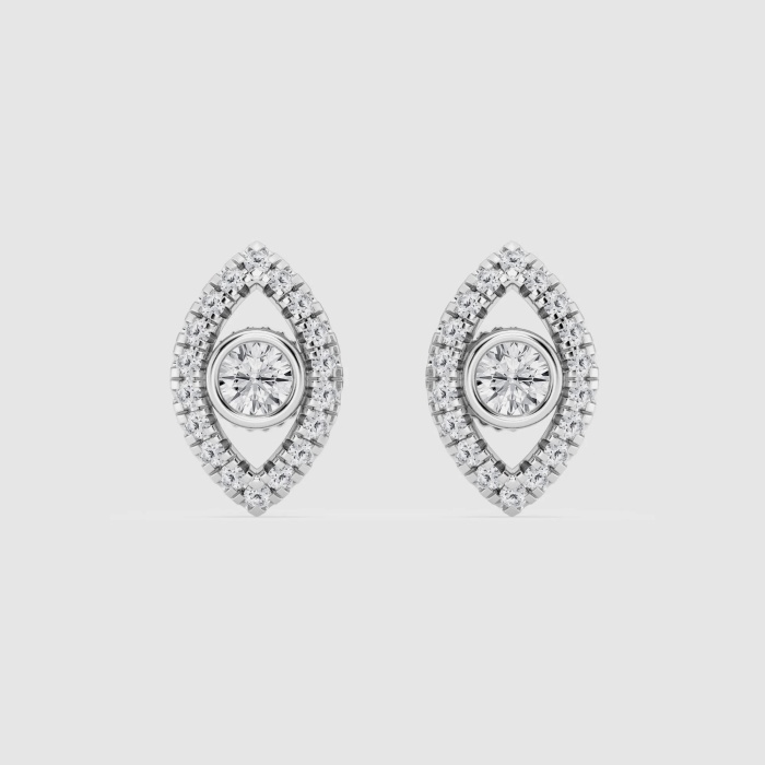 Natural Diamond | 5/8 ctw Round Evil Eye Fashion Earrings