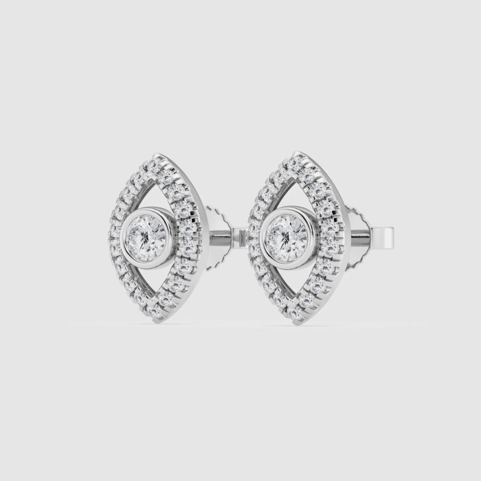 Natural Diamond | 5/8 ctw Round Evil Eye Fashion Earrings