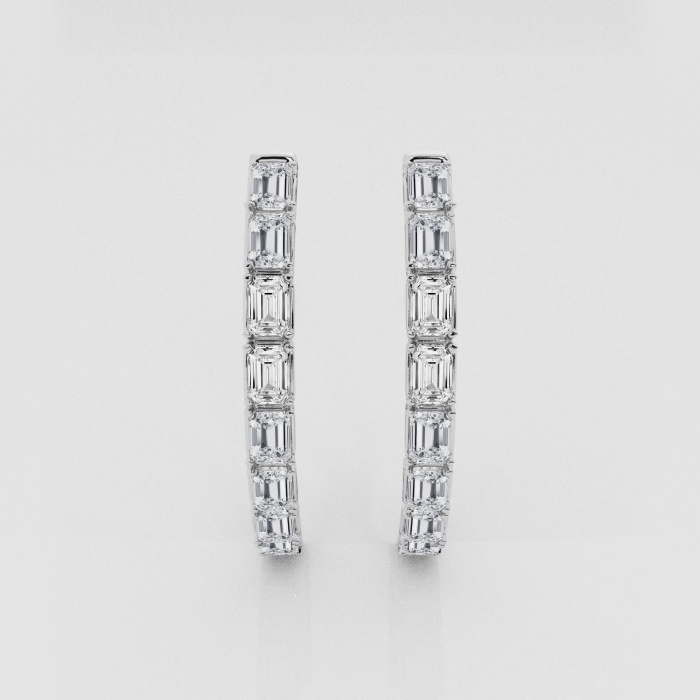 Natural Diamond | 5 ctw Emerald Inside-Out J Hoop Earrings