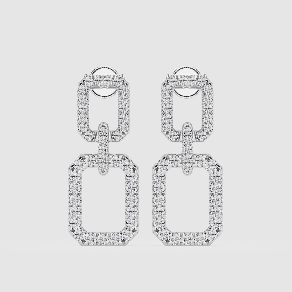 2 ctw Round Natural Diamond Doorknocker Drop Earrings