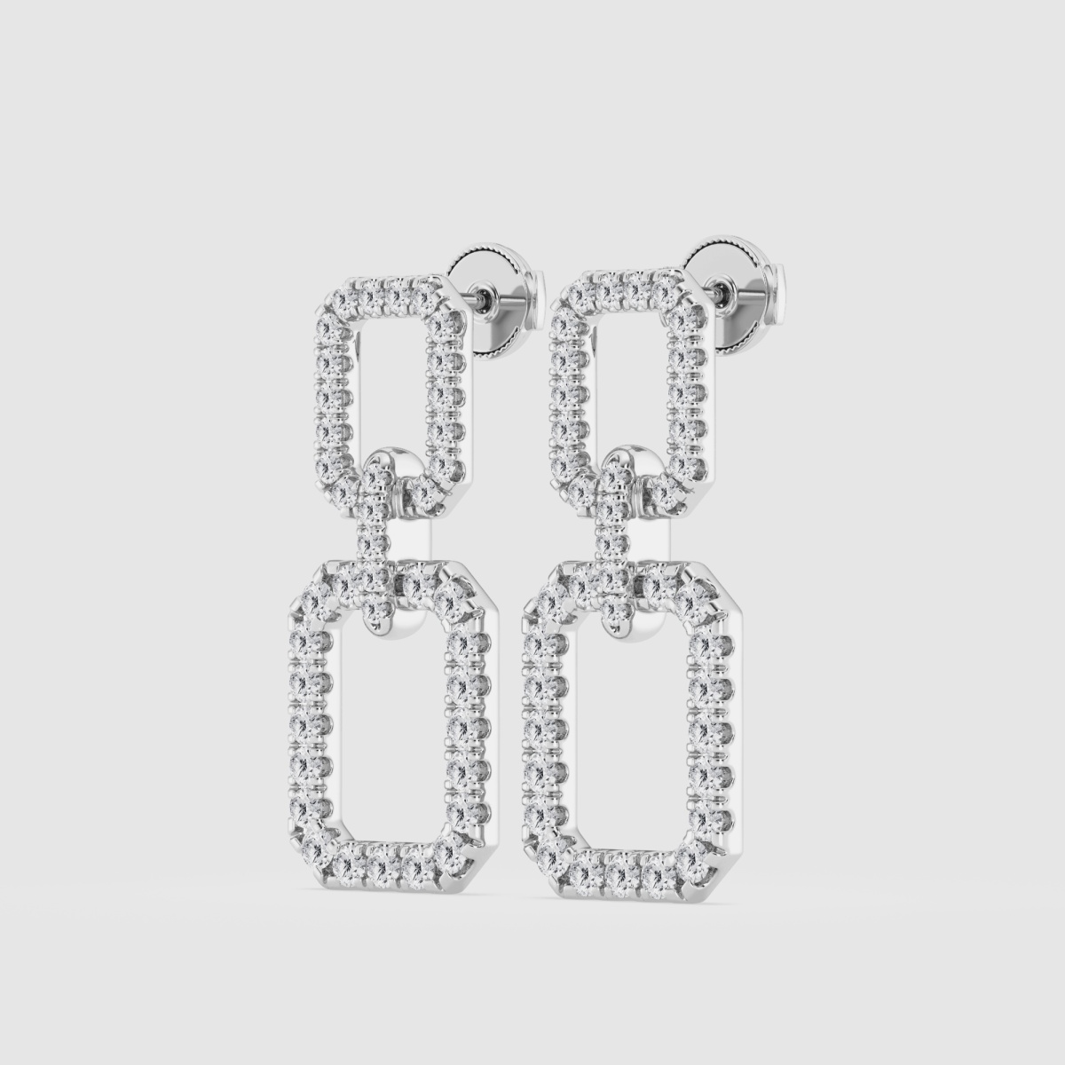 2 ctw Round Natural Diamond Doorknocker Drop Earrings