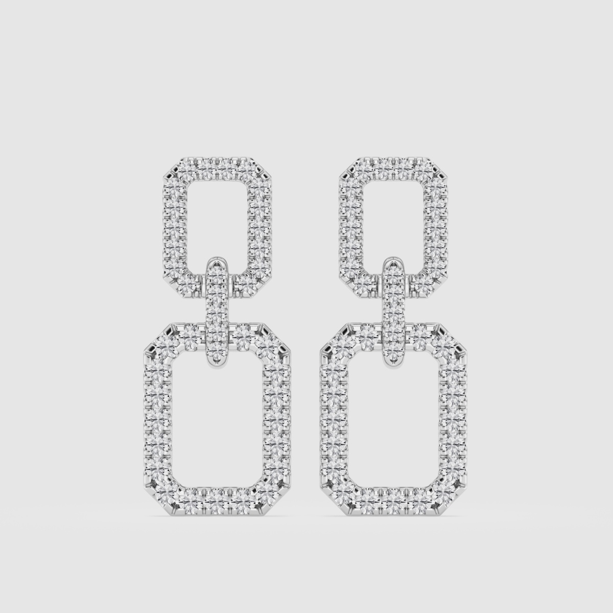 2 ctw Round Natural Diamond Doorknocker Drop Earrings