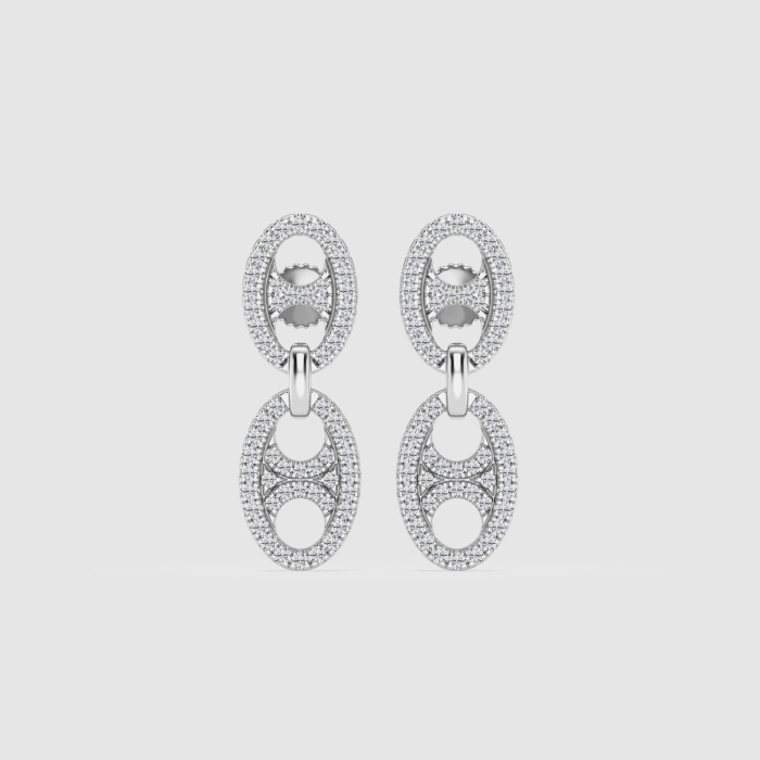 5/8 ctw Round Natural Diamond Nautical Drop Earrings