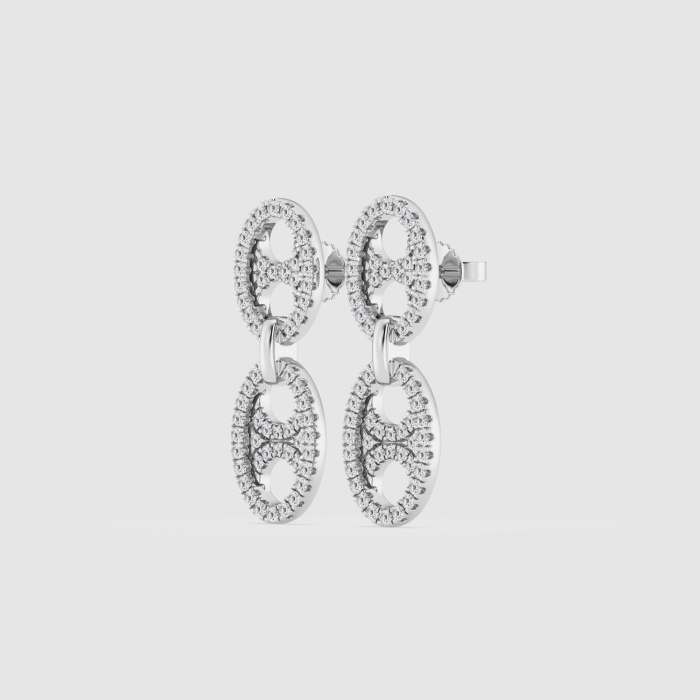 5/8 ctw Round Natural Diamond Nautical Drop Earrings