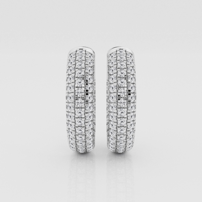 1 1/2 ctw Round Natural Diamond Pave Hoop Earrings