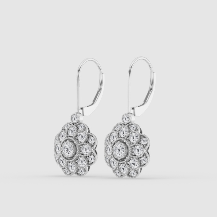 Natural Diamond | 1 1/2 ctw Round Vintage Dangle Earrings