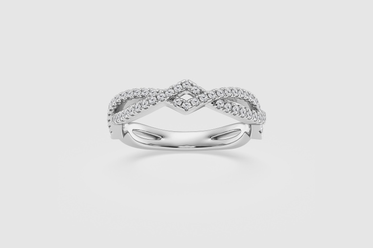 1/5 ctw Round Natural Diamond Intertwined Stackable Ring