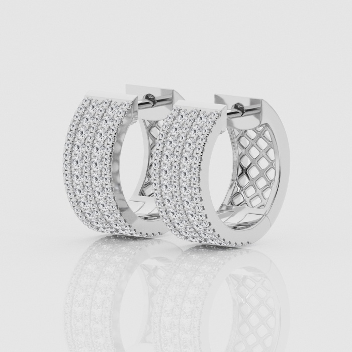 1 ctw Round Natural Diamond Multirow Hoops