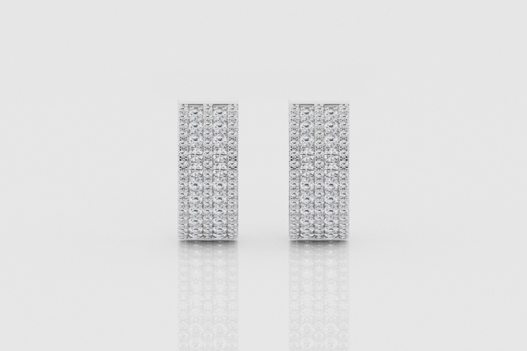 1 ctw Round Natural Diamond Multirow Hoops