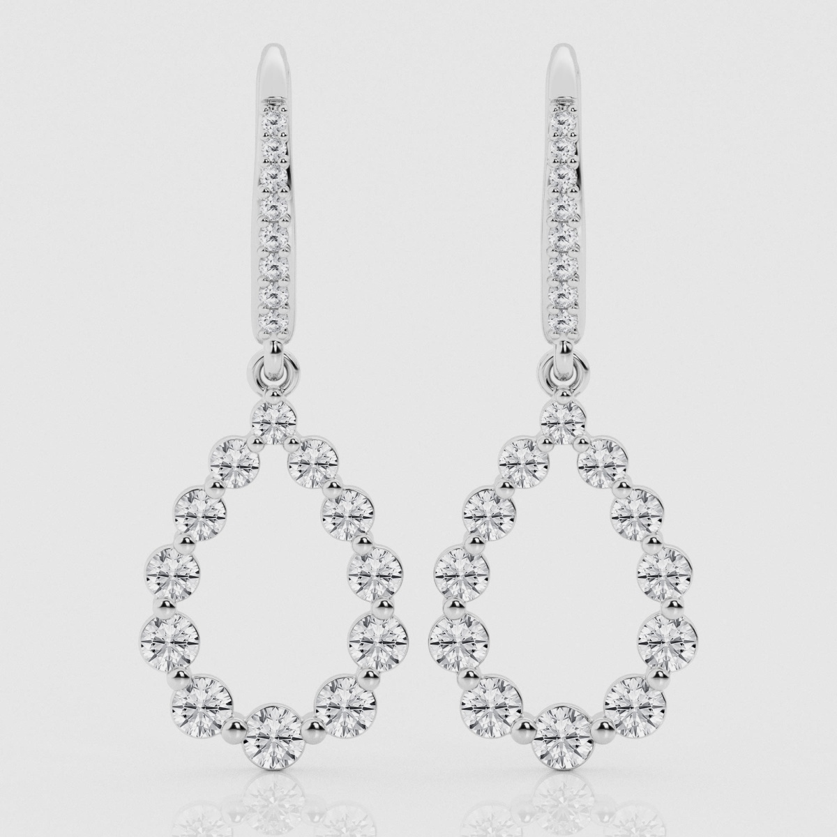 Natural Diamond | 1 5/8 ctw Round Pearshape Dangle Earrings