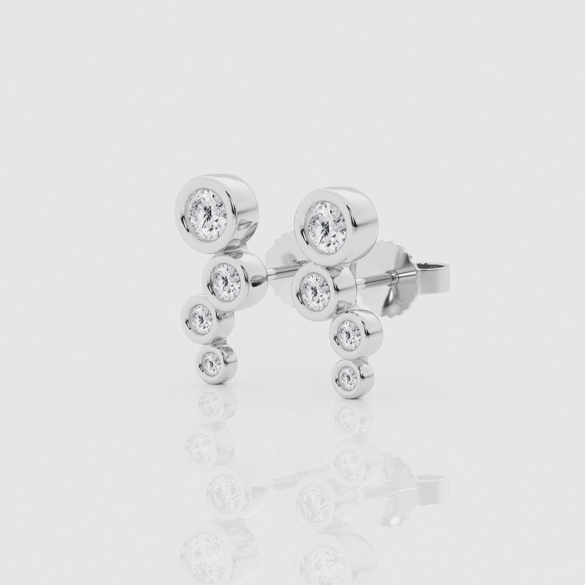 Natural Diamond | 1/2 ctw Round Bezel Stud Earrings