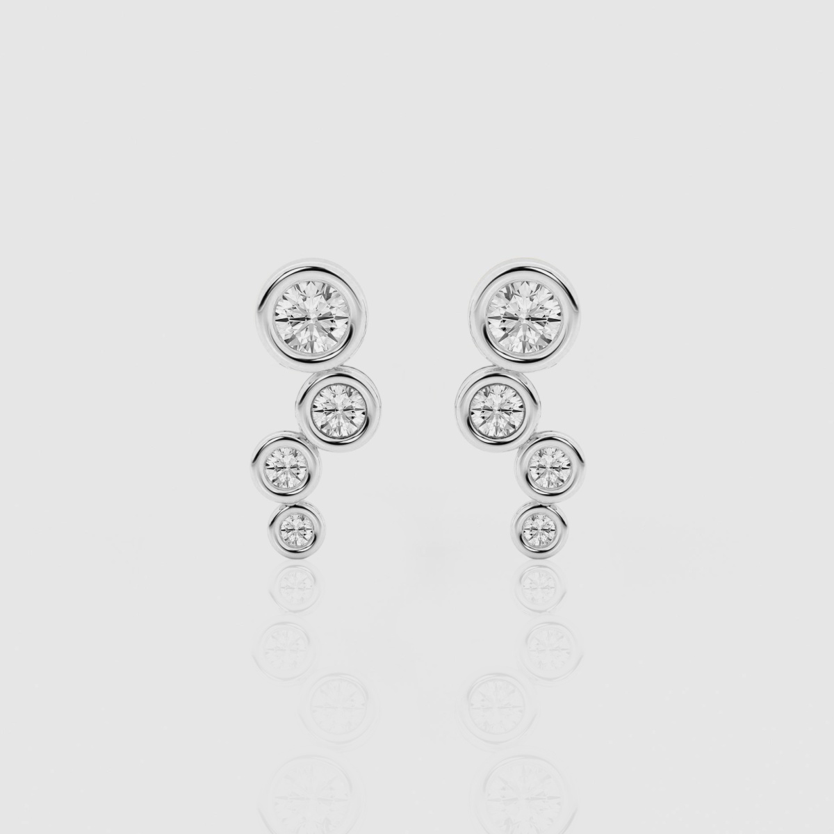 Natural Diamond | 1/2 ctw Round Bezel Stud Earrings