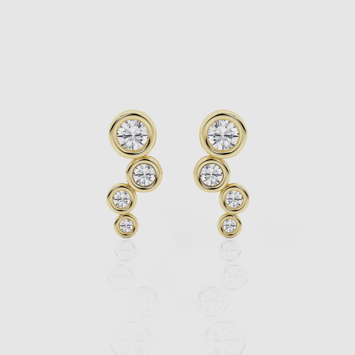 Natural Diamond | 1/2 ctw Round Bezel Stud Earrings