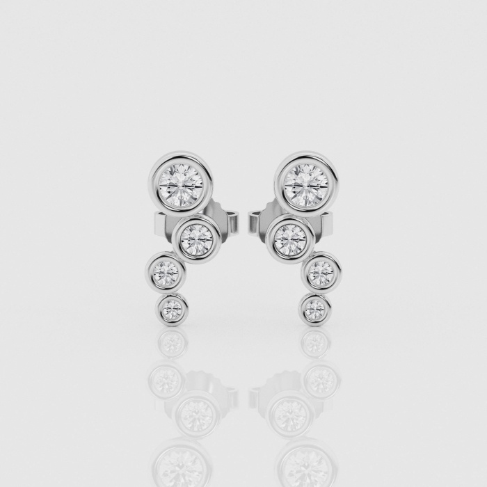 Natural Diamond | 1/2 ctw Round Bezel Stud Earrings