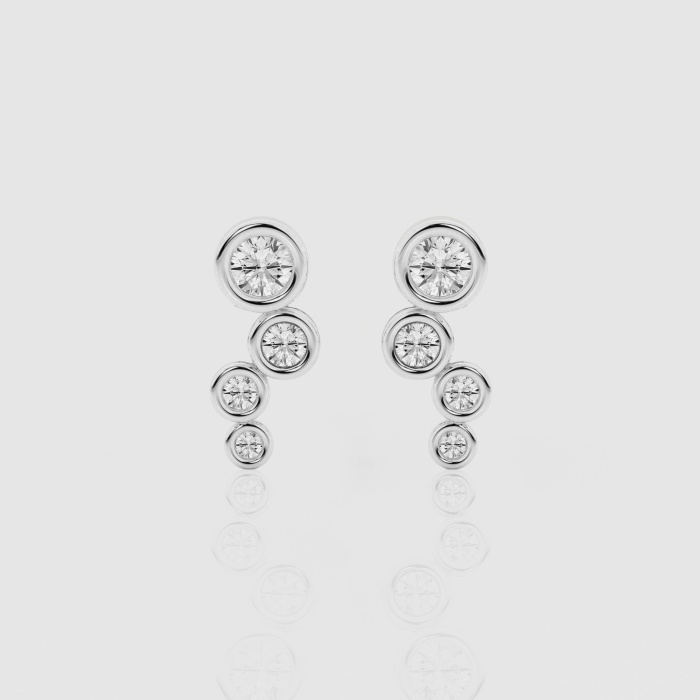 Natural Diamond | 1/2 ctw Round Bezel Stud Earrings