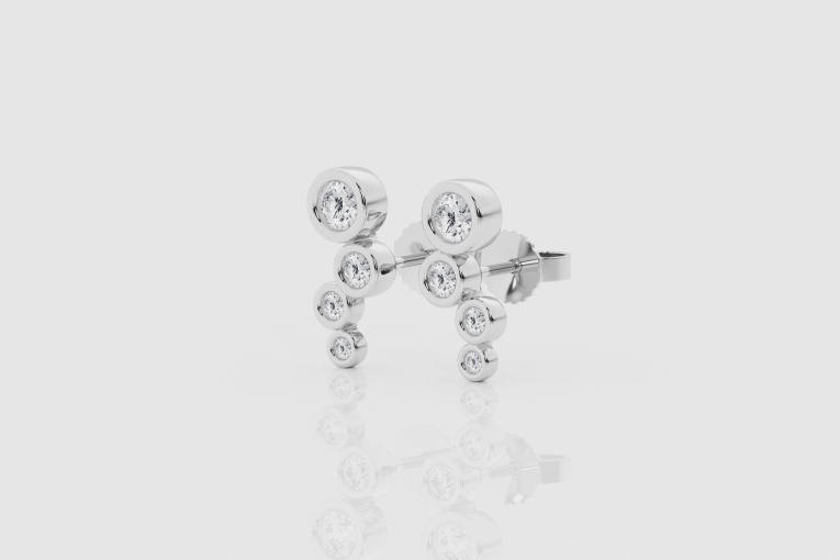 Natural Diamond | 1/2 ctw Round Bezel Stud Earrings